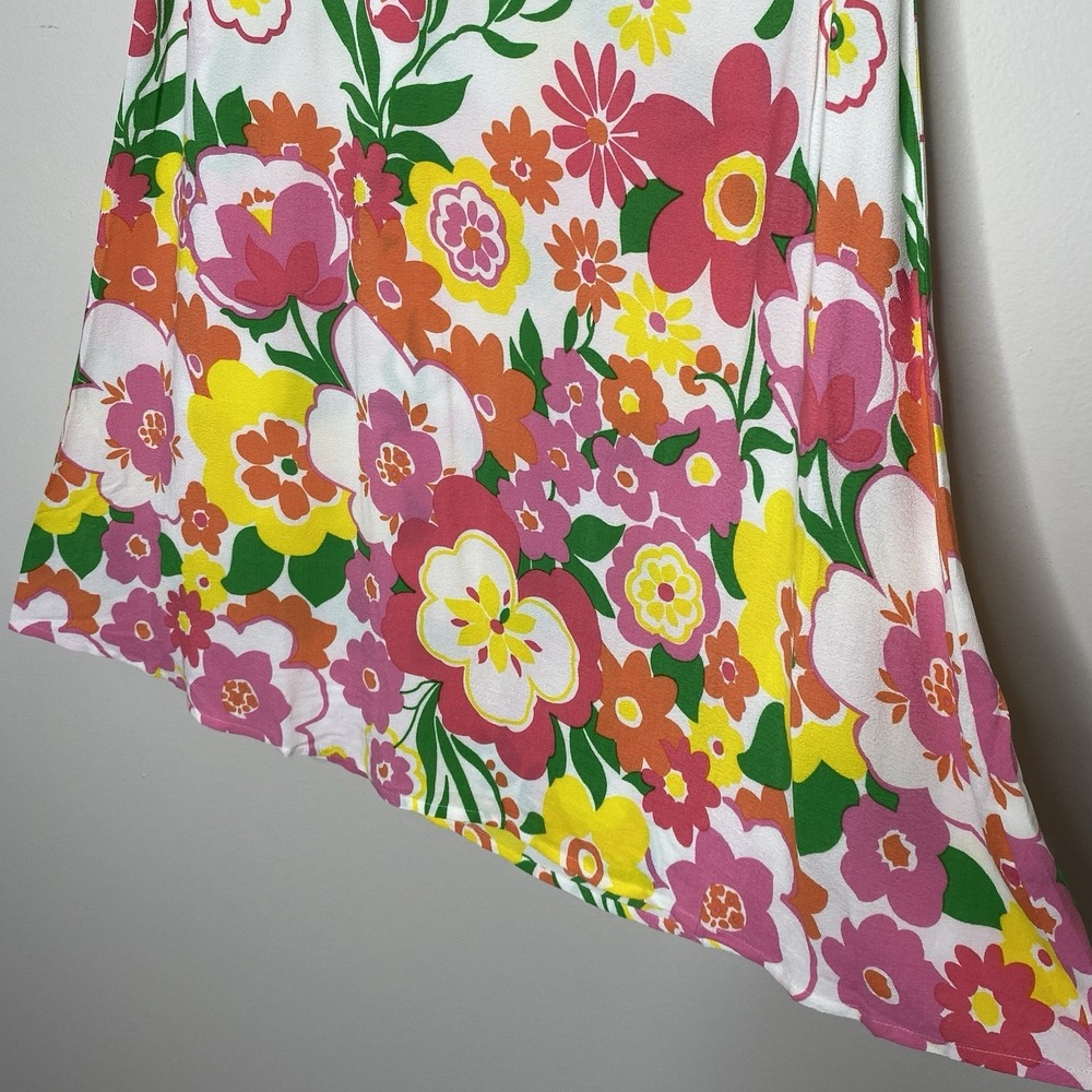 Mister Zimi Tina Lightweight Dress White Meadow Floral Sleeveless A-Line Size 8 - Picture 6 of 15
